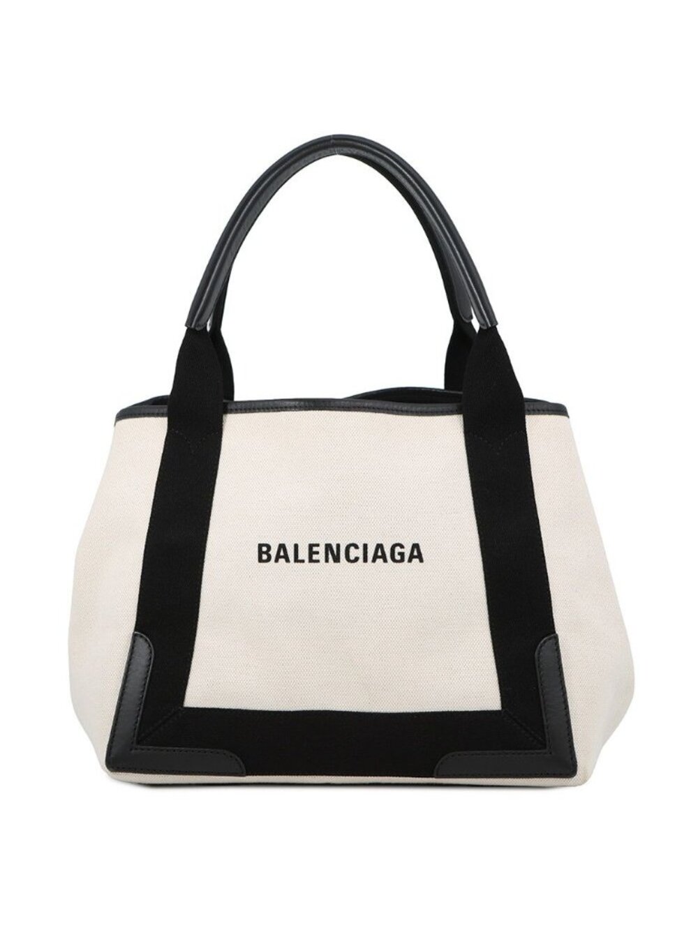 Balenciaga Tote Bag Navy Cabas S Black White
